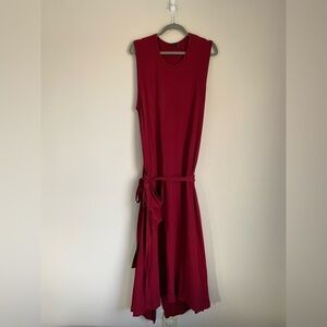 JOSEPH Sunny sleeveless loose-fitting wrap maxi dress in a maroon XL